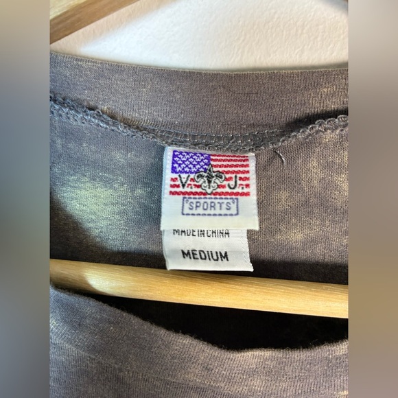 Vtg VJ Sports New Orleans WHO DAT Saints Shirt M Studded Rhinestone Acid Wash - Picture 4 of 4